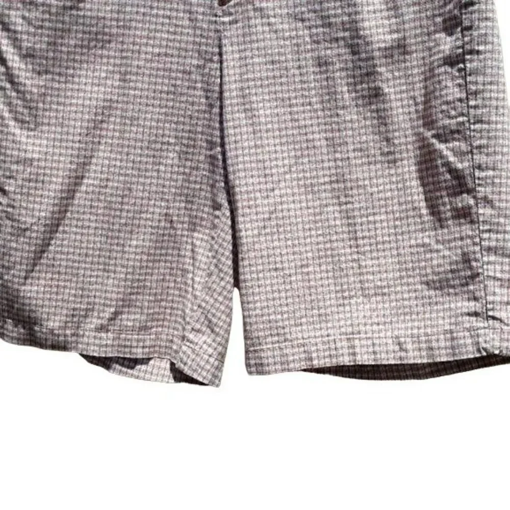 Dockers Shorts Ideal Fit Cotton Bermuda Long Picnic Plaid Brown‎ Orange Sz 12